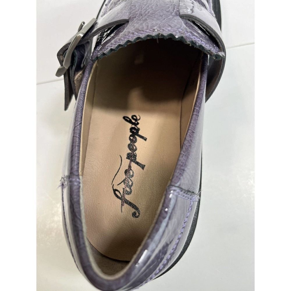 Free People Purple Gray Loafer Lug Sole Patent Leather Shoes 40 EU 9-9.5 US New - Picture 9 of 16